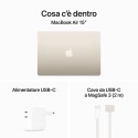 APPLE Apple MacBook MC9K4T/A Air 15: Chip M3 con CPU 8-core e GPU 10-core, 512GB SSD - Galassia