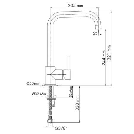 Plados Plados Miscelatore Monocomando Canna a Tubo U VENMIX20 Bianco