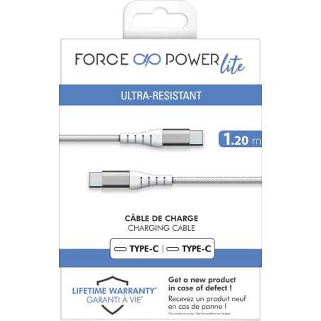 Force Power Force Power Cavo USB C a C Rinforzato 1,2 metri Bianco
